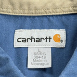 Carhartt Short Sleeve Shirt - Large Blue Cotton