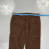 Napapijri Cargo Trousers - 34W 34L Brown Cotton