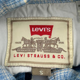 Levis Checked Short Sleeve Shirt - Small Blue Cotton