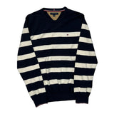Tommy Hilfiger Striped Jumper - XL Navy Cotton