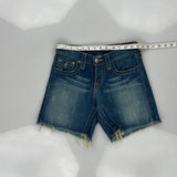 True Religion Denim Shorts - 25W UK 6 Blue Denim