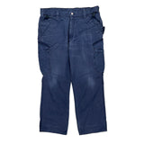 Carhartt Ripstop Cargo Trousers - 36W 30L Blue Cotton Blend