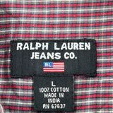 Ralph Lauren Checked Short Sleeve Shirt - Large Grey Cotton