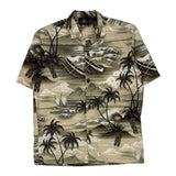Royal Creations Graphic Hawaiian Shirt - Small Black Cotton