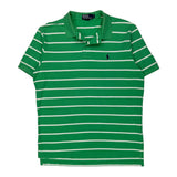 Polo By Ralph Lauren Striped Polo Shirt - Large Green Cotton