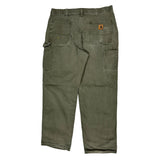 Carhartt Carpenter Trousers - 36W 30L Green Cotton