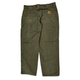 Carhartt Carpenter Trousers - 34W 30L Green Cotton