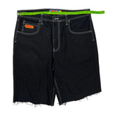 Empyre Contrast Stitch Denim Shorts - 38W 11L Black Denim