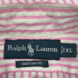Ralph Lauren Striped Shirt - XL Pink Cotton