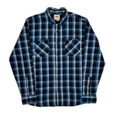 Levis Checked Flannel Shirt - Medium Blue Cotton