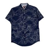 Tommy Hilfiger Slim Fit Short Sleeve Shirt - Large Navy Cotton