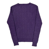 Polo By Ralph Lauren Cable Knit Sweater - Medium Purple Wool