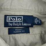 Regent Classic Fit Polo By Ralph Lauren Pinstripe Shirt - XL Green Cotton