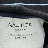 Nautica Striped Polo Shirt - Small Navy Cotton