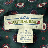Natural Issue Polka Dot Patterned Shirt - Medium Green Cotton