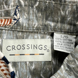 Crossings Short Sleeve Shirt - Large Multicoloured Cotton