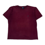 Polo By Ralph Lauren T-Shirt - Large Burgundy Cotton