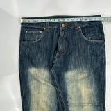 Brooklyn Express Contrast Stitch Jeans - 36W 34L Dark Wash Cotton