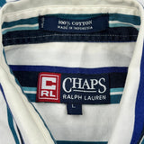 Chaps Ralph Lauren Striped Short Sleeve Shirt - Large Multicoloured Cotton