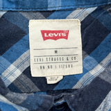 Levis Checked Flannel Shirt - Medium Blue Cotton