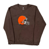 Cleveland Browns N.F.L. Pro Line Sweatshirt - 2XL Brown Cotton Blend