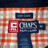 Chaps Ralph Lauren Checked Short Sleeve Shirt - Medium White Cotton Blend