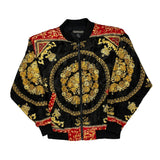 Unbranded Graphic Bomber Jacket - Medium Black Polyester