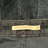 Levis Skinny Cord Trousers - 30″ Waist Black Corduroy