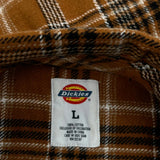 Dickies Checked Flannel Shirt - Large Brown Cotton
