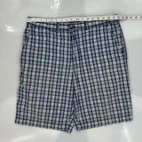 Tommy Hilfiger Checked Shorts - 35W 10L Blue Cotton