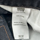 Levis Slim Fit Jeans - 34W 31L Black Cotton