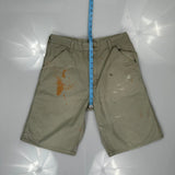 Carhartt Carpenter Shorts - 32W 12L Khaki Cotton