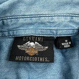 Harley Davidson Graphic Denim Shirt - Medium Blue Denim