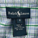 Age 6 Ralph Lauren Checked Short Sleeve Shirt - Small Blue Cotton