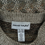 David Taylor Argyle Sweater - XL Brown Acrylic