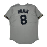Brewers Majestic Jersey - Large Gray Polyester