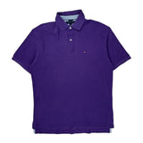Tommy Hilfiger Polo Shirt - Large Purple Cotton