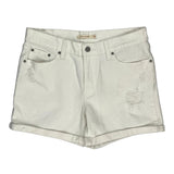 Levis Denim Shorts - 32W UK 12 White Cotton
