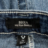 True Religion Boot Cut Jeans - 32W US 8 Blue Cotton