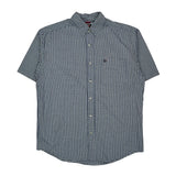 Wrangler Checked Short Sleeve Shirt - Medium Blue Cotton