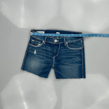 True Religion Denim Shorts - 27W UK 6 Blue Denim