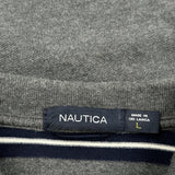 Nautica Striped Polo Shirt - Large Grey Cotton