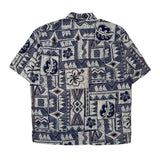 Kahala Floral Hawaiian Shirt - Large Blue Cotton