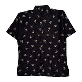 Diesel Short Sleeve Shirt - Medium Black Cotton