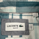 Slim Fit Lacoste Checked Shirt - XL Blue Cotton