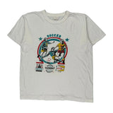 Soccer Pennant Graphic T-Shirt - XL White Cotton