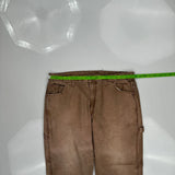 Dickies Carpenter Pants - 35W 28L Brown Cotton