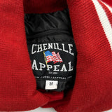 Lc Chenille Appeal Varsity Jacket - Medium Red Leather
