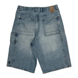 Varcity Hip Hop Denim Shorts - 36W 12L Blue Cotton