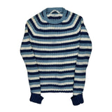 Tommy Hilfiger Striped Sweater - Large Blue Cotton